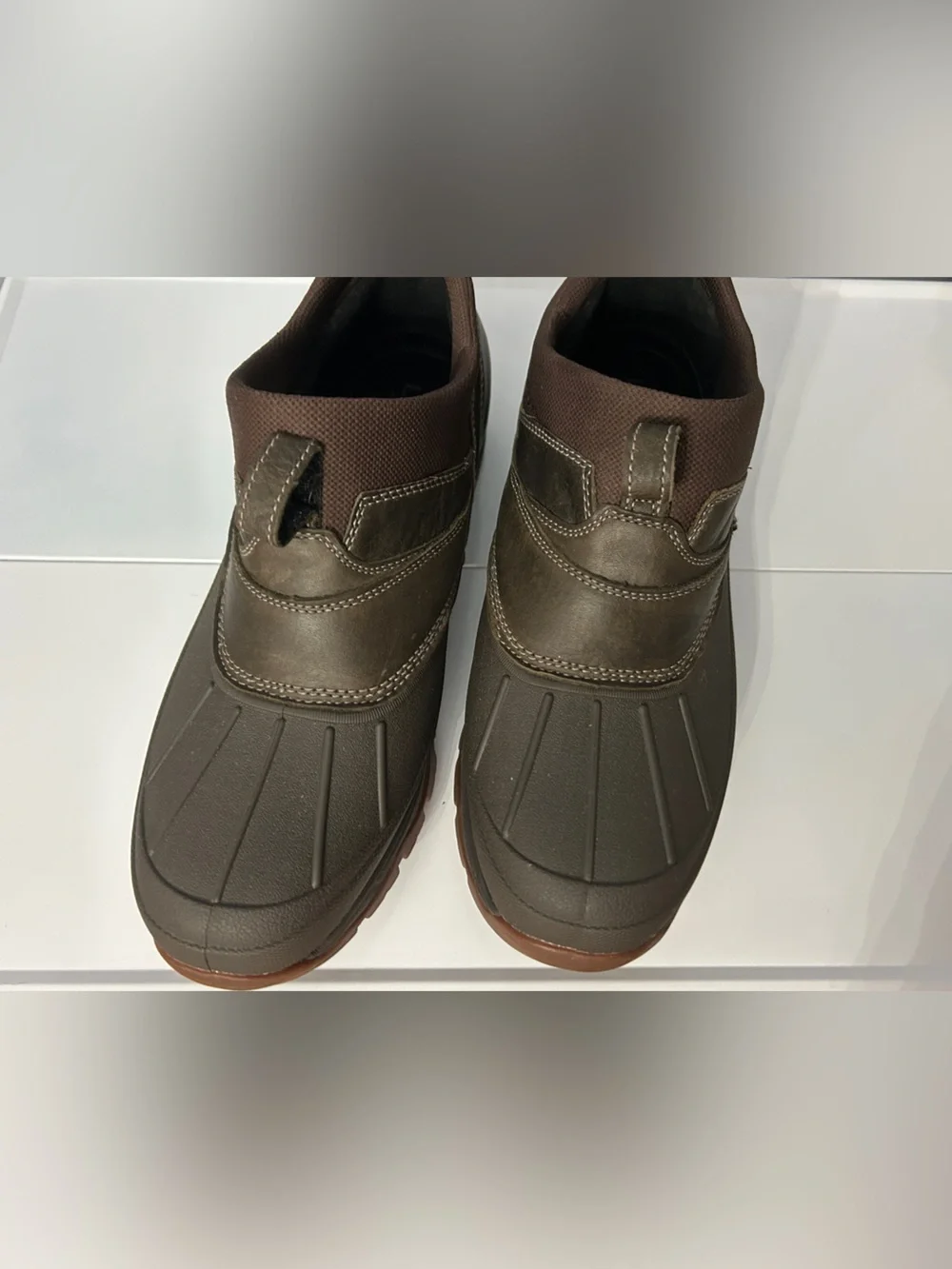 L.L. Bean Storm Chaser 5 Slip On Boots Mens 12 M Waterproof Brown Leather Duck